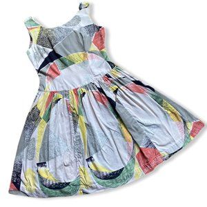 Vintage 50s/60s Atomic Printed Sleeveless Dress